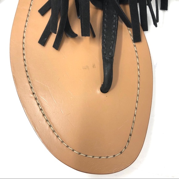 PRADA black suede fringe thong sandals, size 38, NWT - Picture 13 of 14